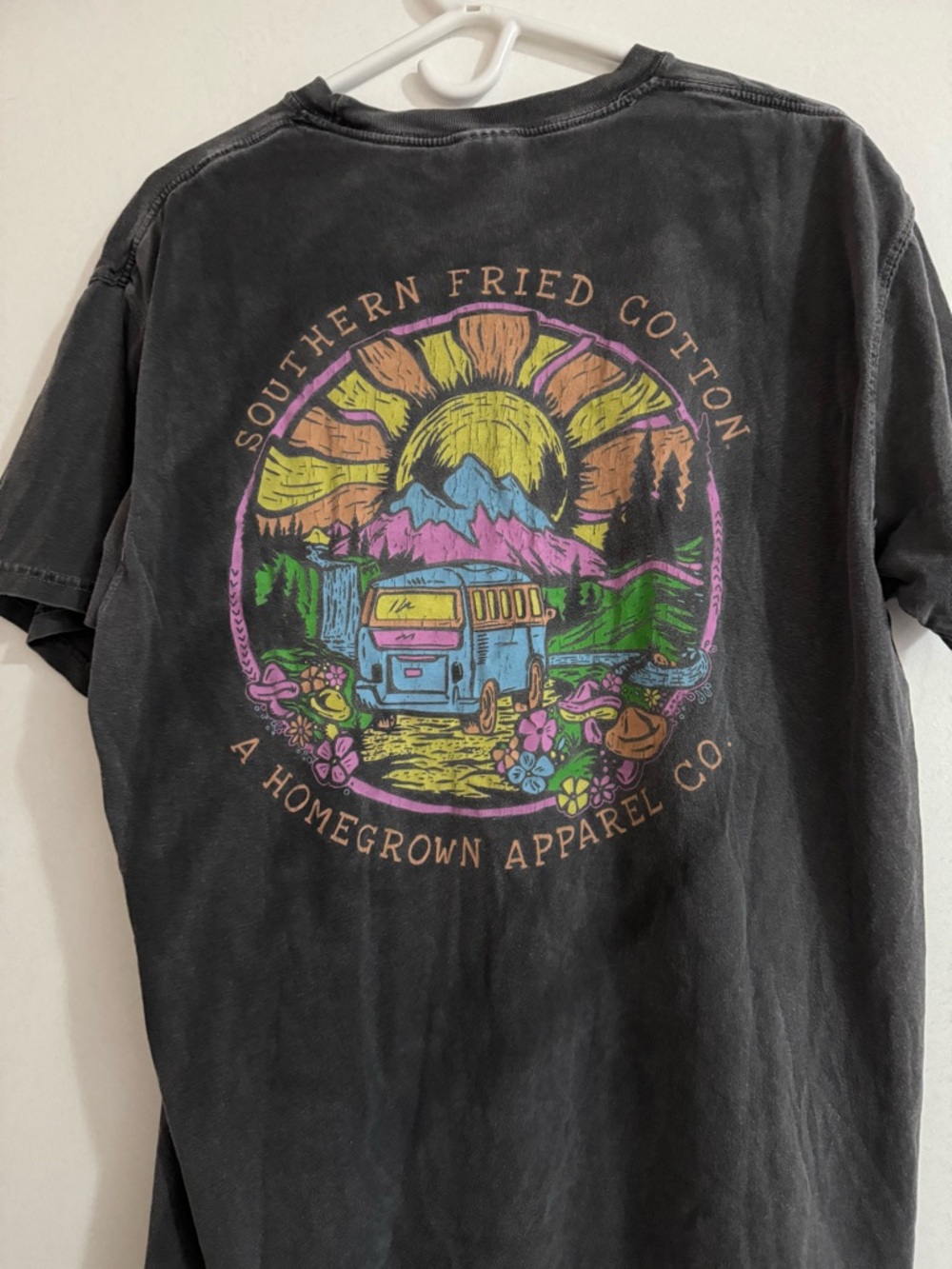 Comfort Colors Black Short-Sleeve Graphic Tee with Sunrise Van Print